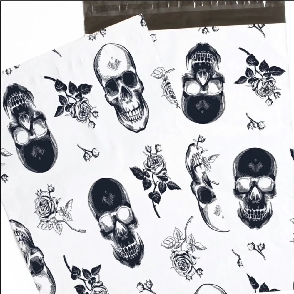 Make up bag SKULLS colorful +2 poly mailers 10x13